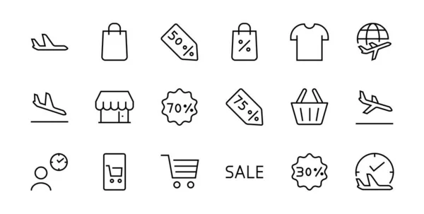 Cyber Monday Icon Set Zawiera Pakiety Rabatowe Promocje Koszyk Duże — Wektor stockowy