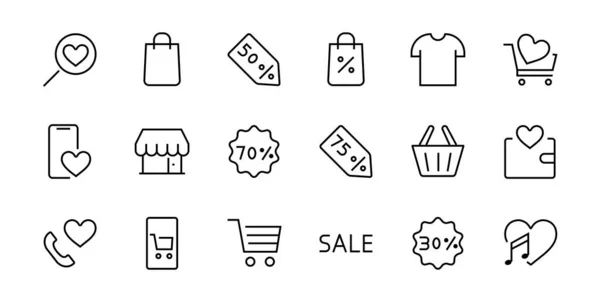 Cyber Monday Icon Set Conține Pachete Discount Promoții Coș Cumpărături — Vector de stoc