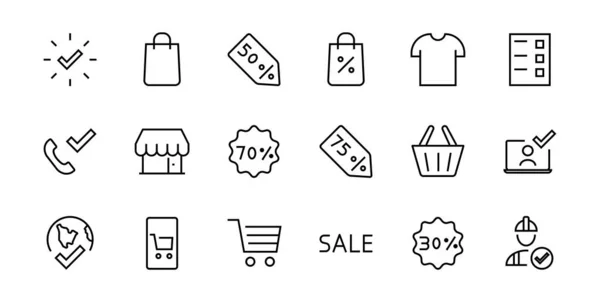 Black Friday Icon Set Enthält Rabatte Promotions Shopping Package Warenkorb — Stockvektor