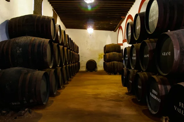 Línea Barricas Pequeñas Bodegas Jerez Xrs Sherry — Foto de Stock