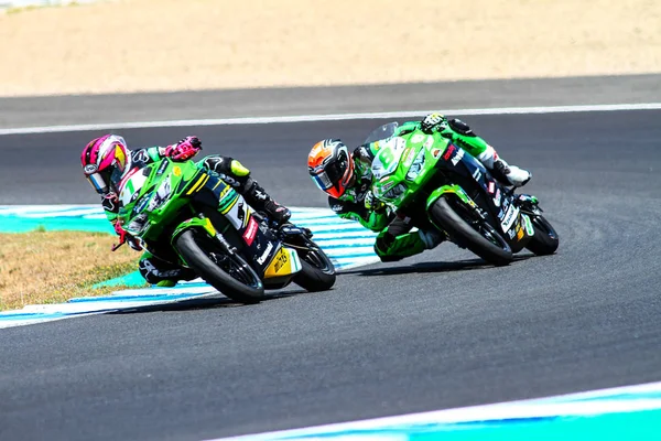 Ana Carrasco Durante Entrenamiento Actual Campeona Categoría Ss300 Wsbk 2019 — Foto de Stock