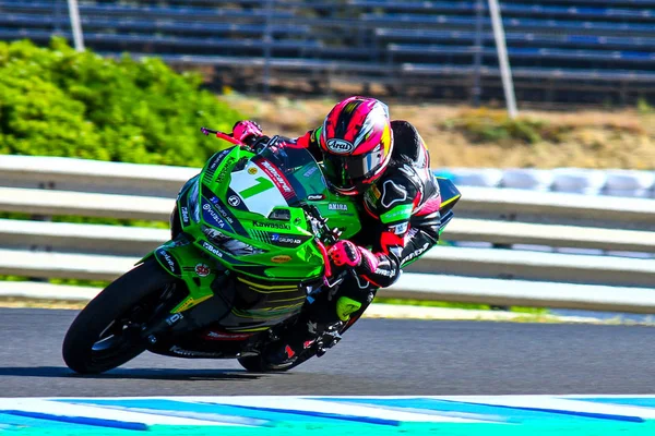 Ana Carrasco Pendant Entraînement Est Championne Actuelle Catégorie Ss300 Wsbk — Photo