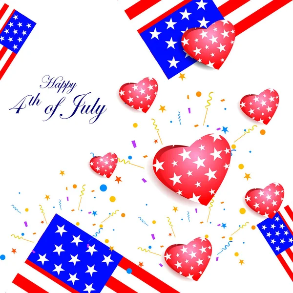 4. heinäkuuta, Amerikan itsenäisyyspäivä. — vektorikuva