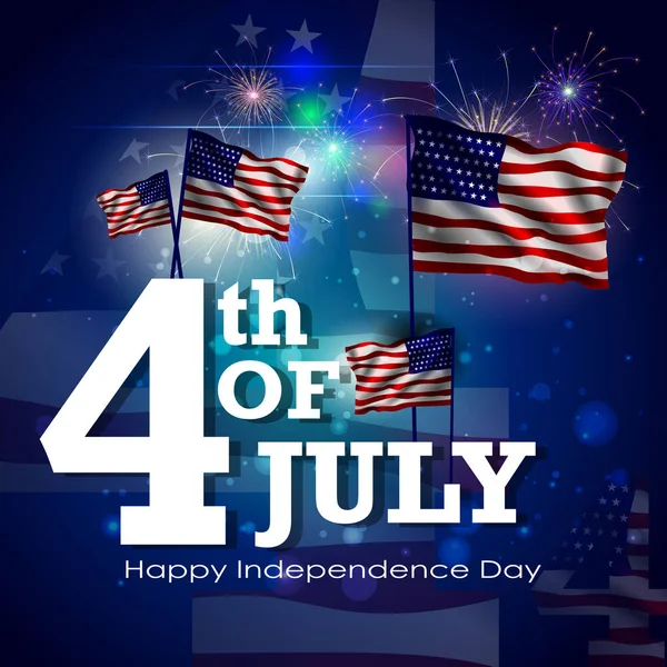 4th of July Independence Day of America background — Stock Vector