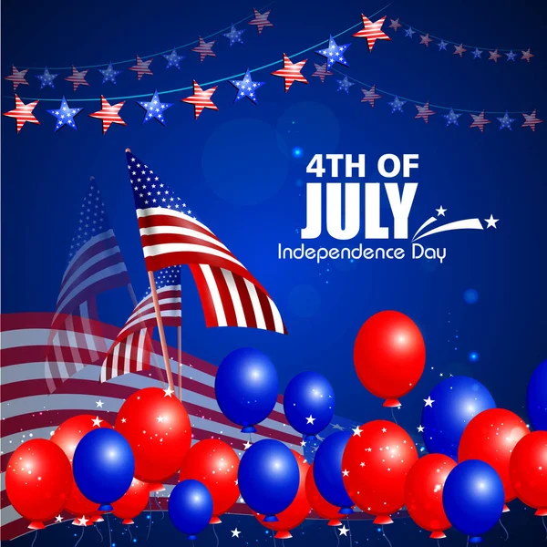 4 juli Independence Day of America achtergrond — Stockvector