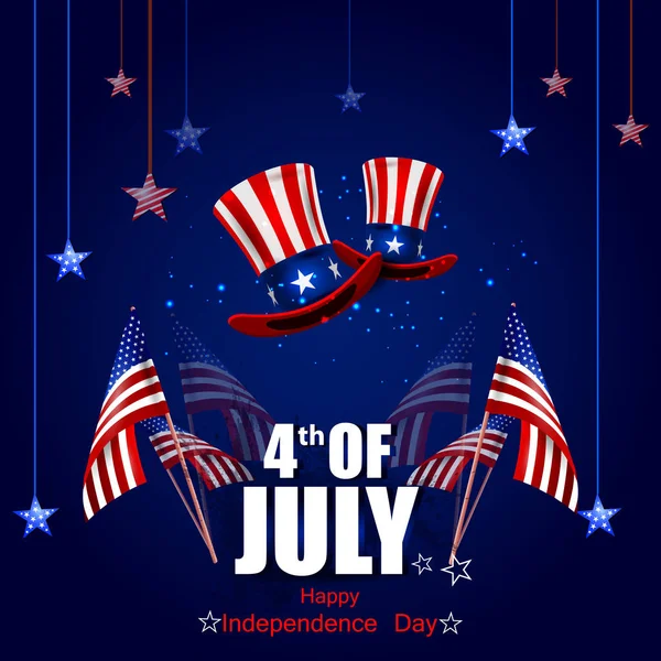 4 de julho, Dia da Independência da América — Vetor de Stock