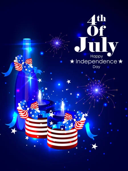 4th of July Independence Day of America background — Stock Vector