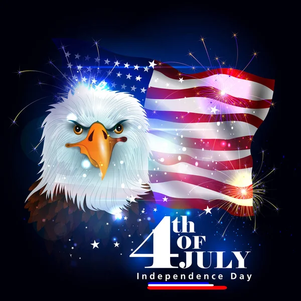 4th of July Independence Day of America background — Stock Vector