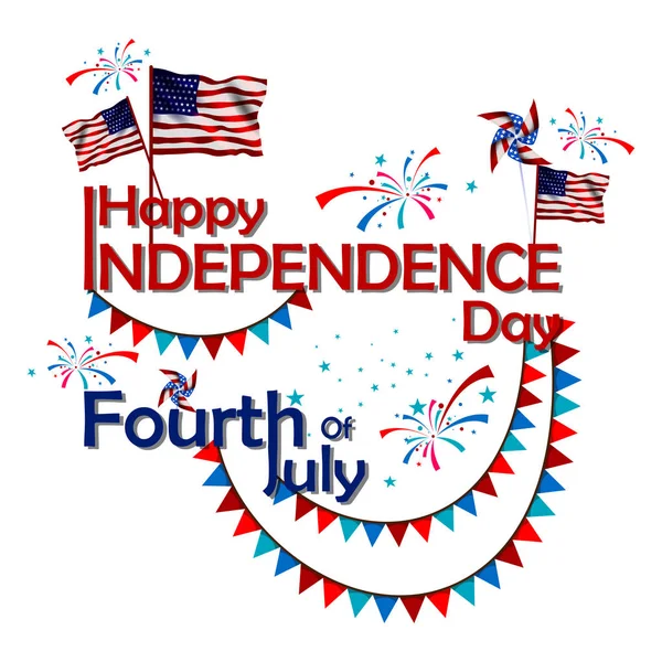 4. heinäkuuta, Amerikan itsenäisyyspäivä. — vektorikuva