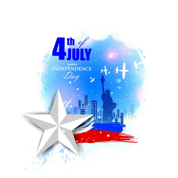 4th of July Independence Day of America background — Stock Vector