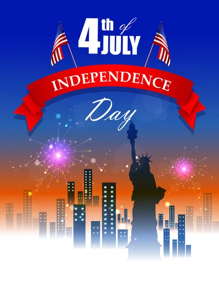 Ilustração Vetorial Fácil Editar Julho Dia Independência América — Vetor de Stock