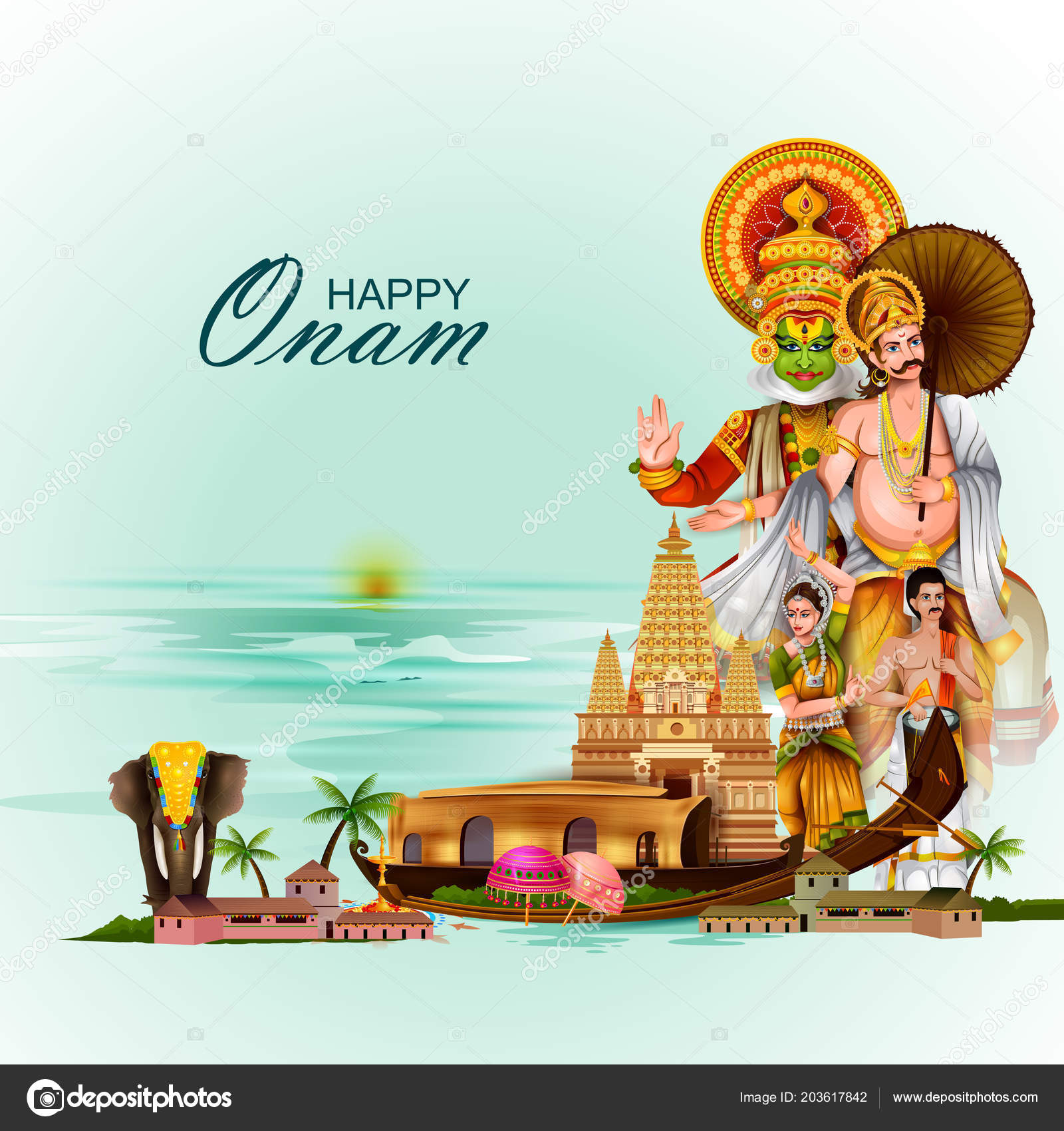 Happy Onam holiday for South India festival background Stock Vector Image  by ©snapgalleria #203617842