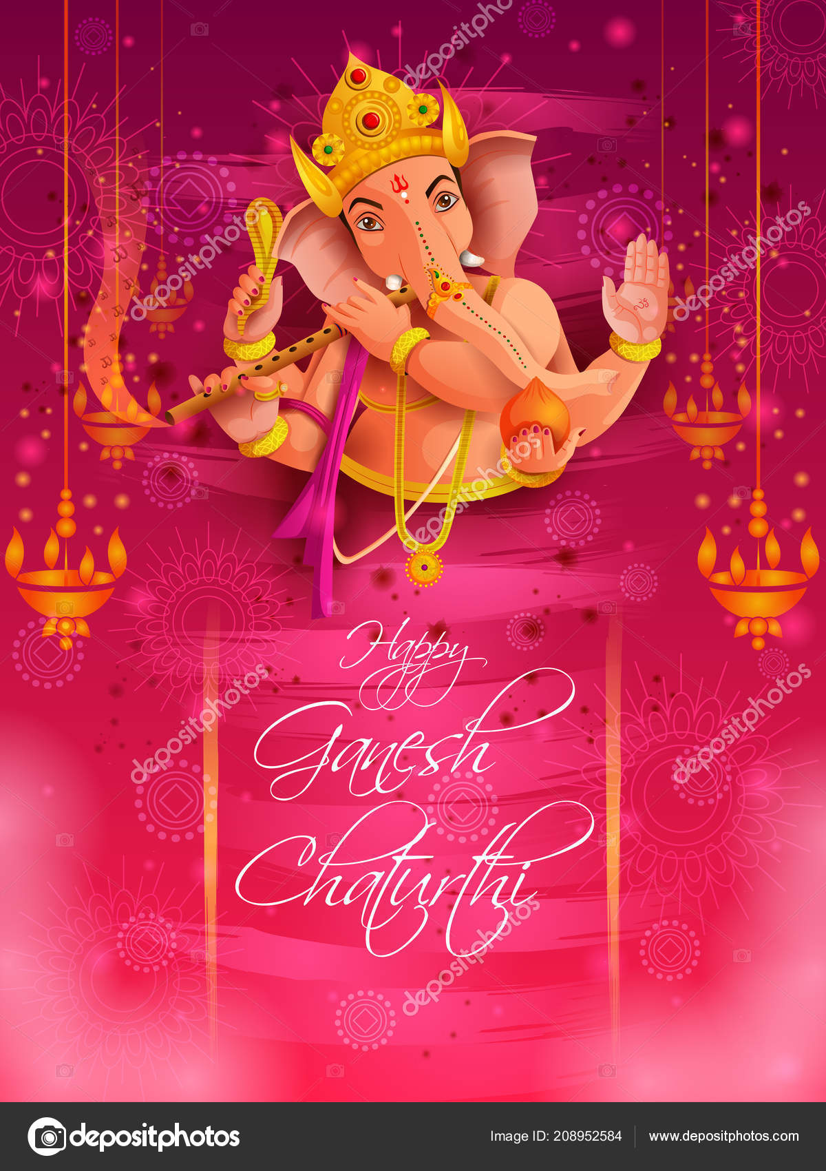 Premium Vector  Happy ganesh chaturthi festival background ganpati hindu  god
