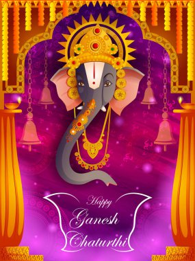 Lord Ganpati on Ganesh Chaturthi festival background clipart