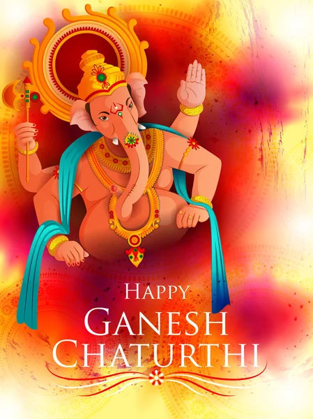 Lord Ganpati op Ganesh Chaturthi festival achtergrond — Stockvector