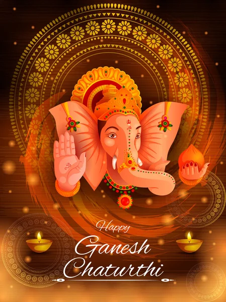 Κύριος πρόσοψη σε Ganesh Chaturthi Φεστιβάλ φόντο — Διανυσματικό Αρχείο