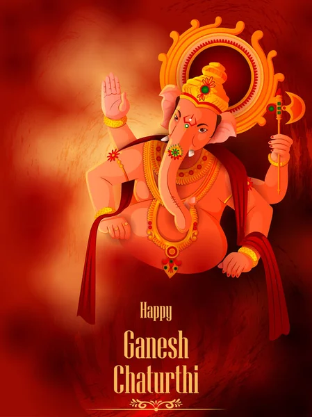 Lord Ganpati på Ganesh Chaturthi festival bakgrund — Stock vektor