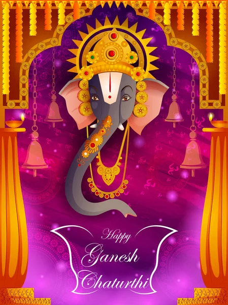 Lord Ganpati op Ganesh Chaturthi festival achtergrond — Stockvector