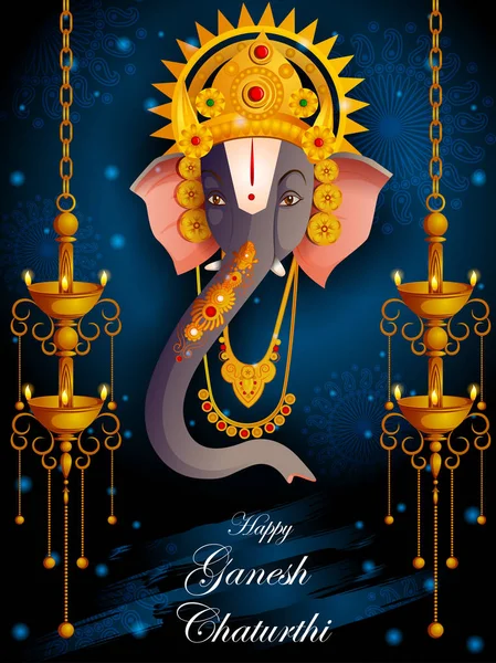 Lord Ganpati på Ganesh Chaturthi festival bakgrund — Stock vektor