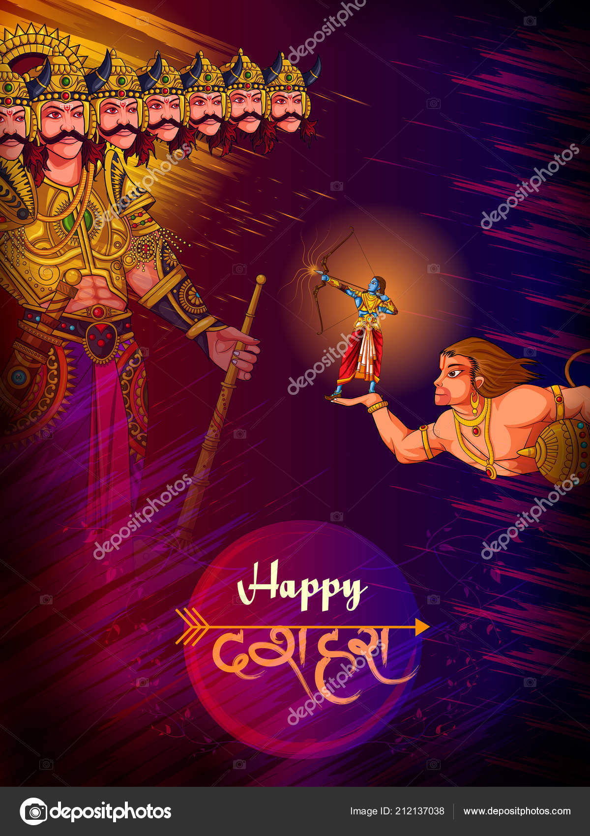 Happy Dussehra background showing festival of India Stock Vector Image by  ©snapgalleria #212137038