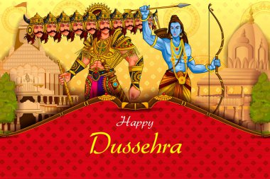 Festival Hindistan gösterilen mutlu Dussehra arka plan