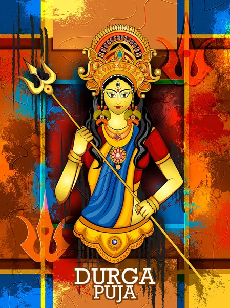 Feliz Durga Puja India festival fondo de vacaciones — Vector de stock