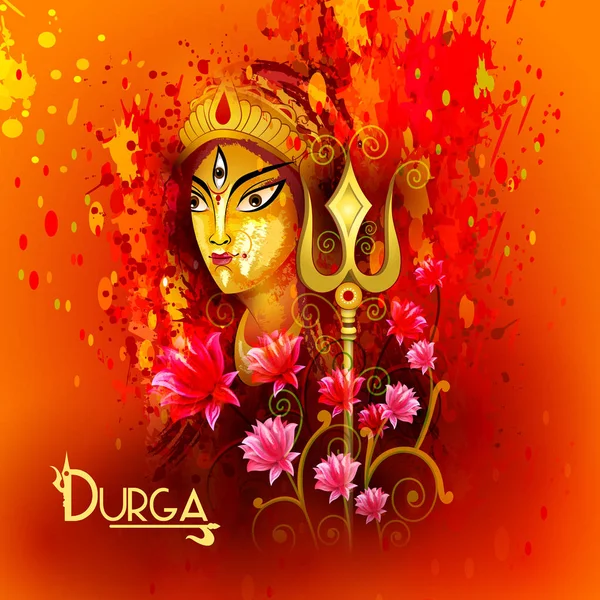 Happy Durga Puja Ινδία φεστιβάλ διακοπές φόντο — Διανυσματικό Αρχείο