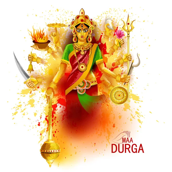 Happy Durga Puja Ινδία φεστιβάλ διακοπές φόντο — Διανυσματικό Αρχείο