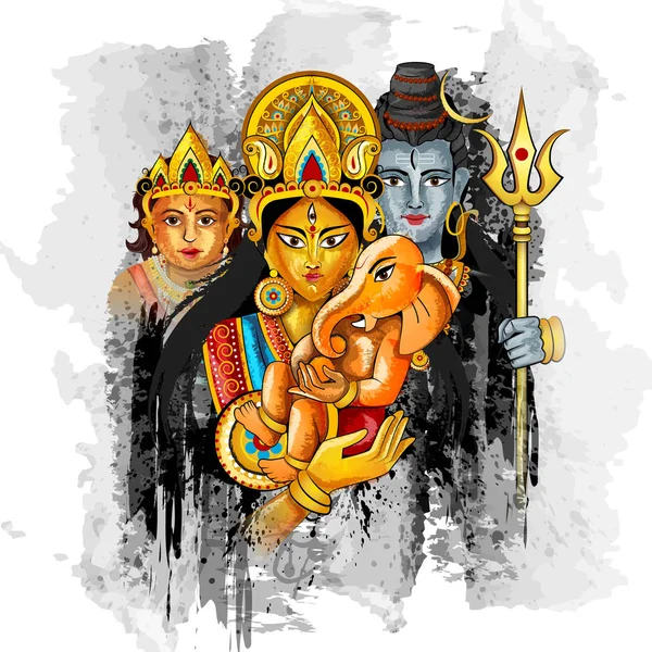 Happy Durga Puja India festival vakantie achtergrond — Stockvector