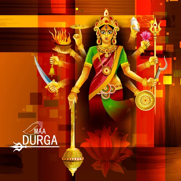 Glücklich Durga Puja Indien Festival Feiertag Hintergrund — Stockvektor