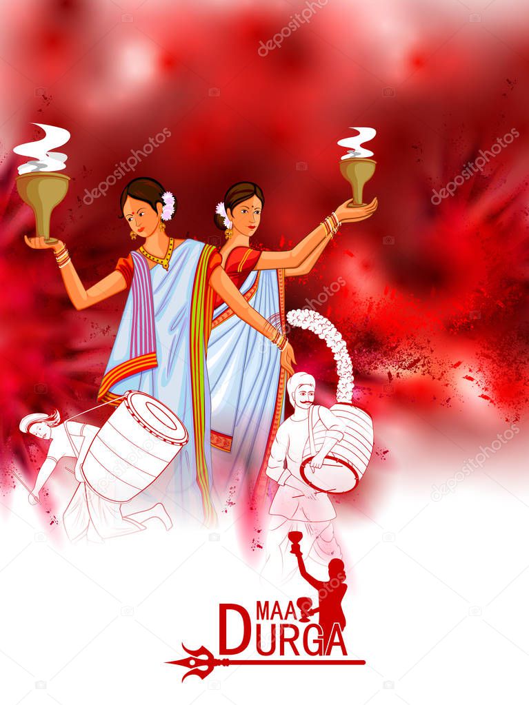 Happy Durga Puja India festival holiday background