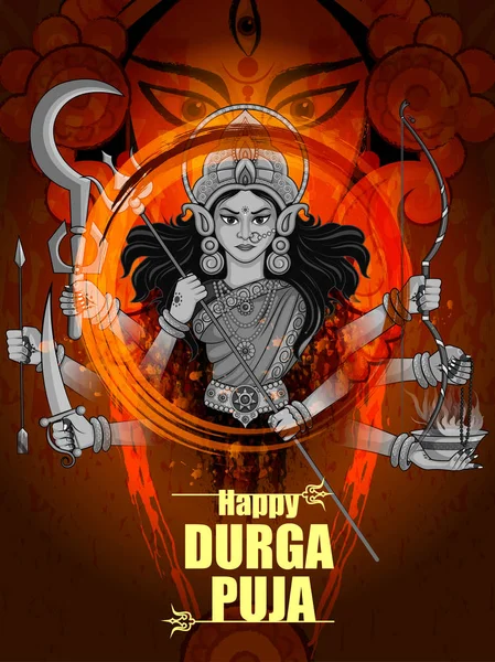 Happy Durga Puja Indie festival dovolená pozadí — Stockový vektor