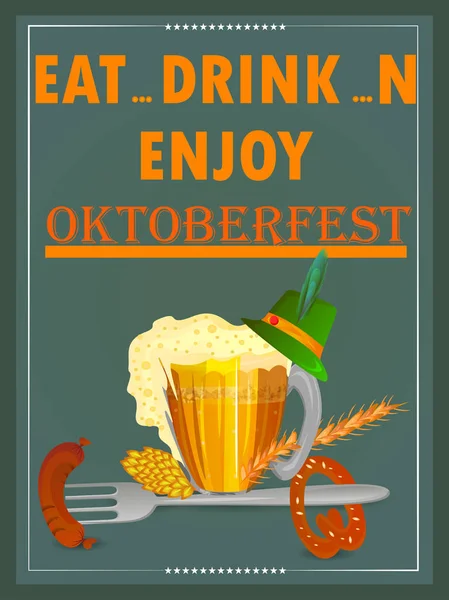 Oktoberfest festival de vacaciones saludo fondo de Alemania — Vector de stock