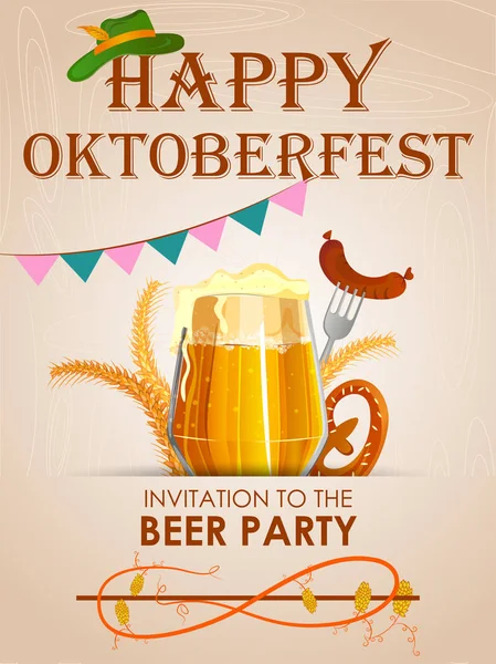 Oktoberfest festival de vacaciones saludo fondo de Alemania — Vector de stock