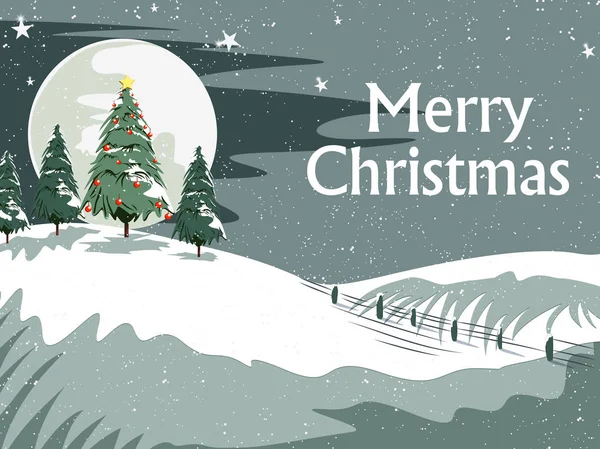 Paysage enneigé fond d'hiver pour Joyeux Noël Vacances — Image vectorielle