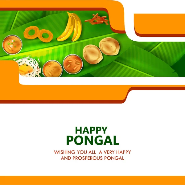 Feliz festival Pongal de Tamil Nadu India fondo — Vector de stock