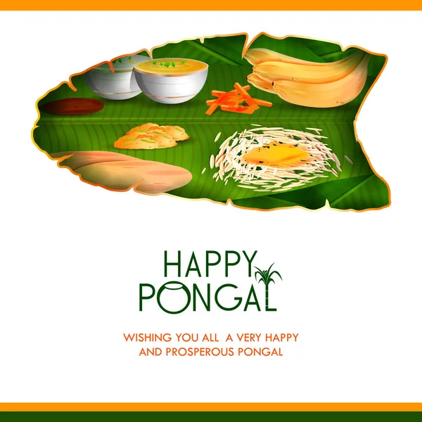 Feliz festival Pongal de Tamil Nadu India fondo — Vector de stock