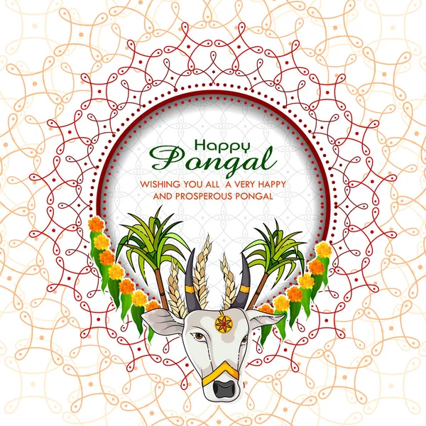 Happy Pongal Festival von Tamil Nadu Indien Hintergrund — Stockvektor