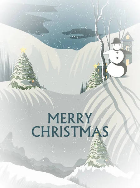Behavazott téli háttér boldog karácsonyi ünnepeket — Stock Vector