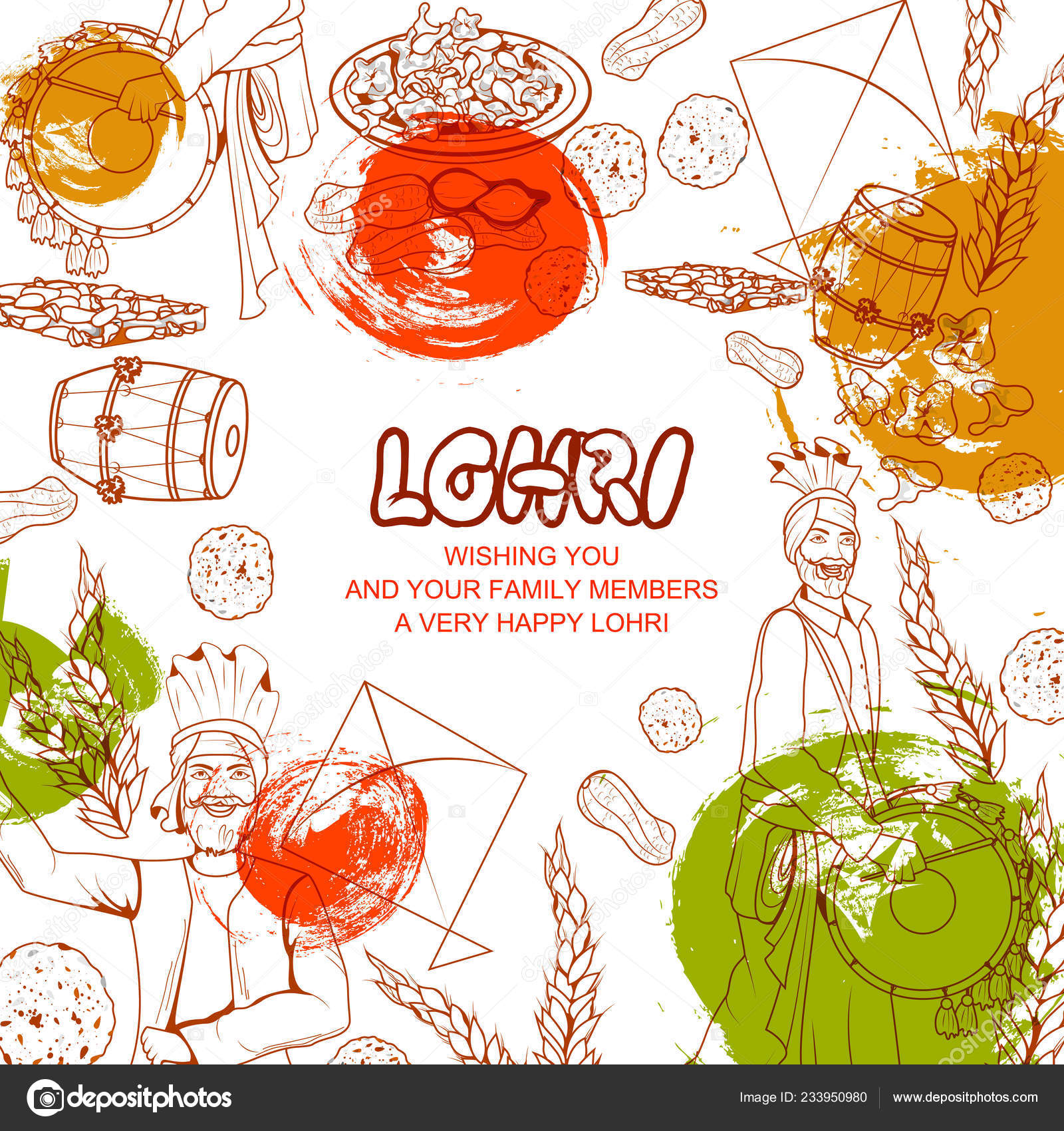 wallpapers Happy Lohri Easy Lohri Drawings https depositphotos com 233950980 stock illustration happy lohri festival of punjab html