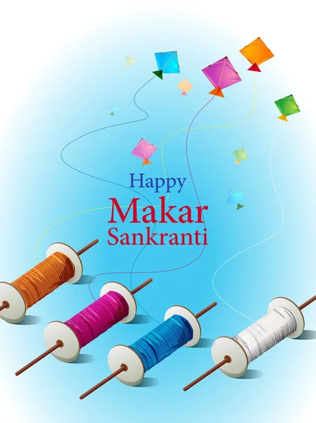 Happy Makar Sankranti background with colorful kite Royalty Free Stock Illustrations