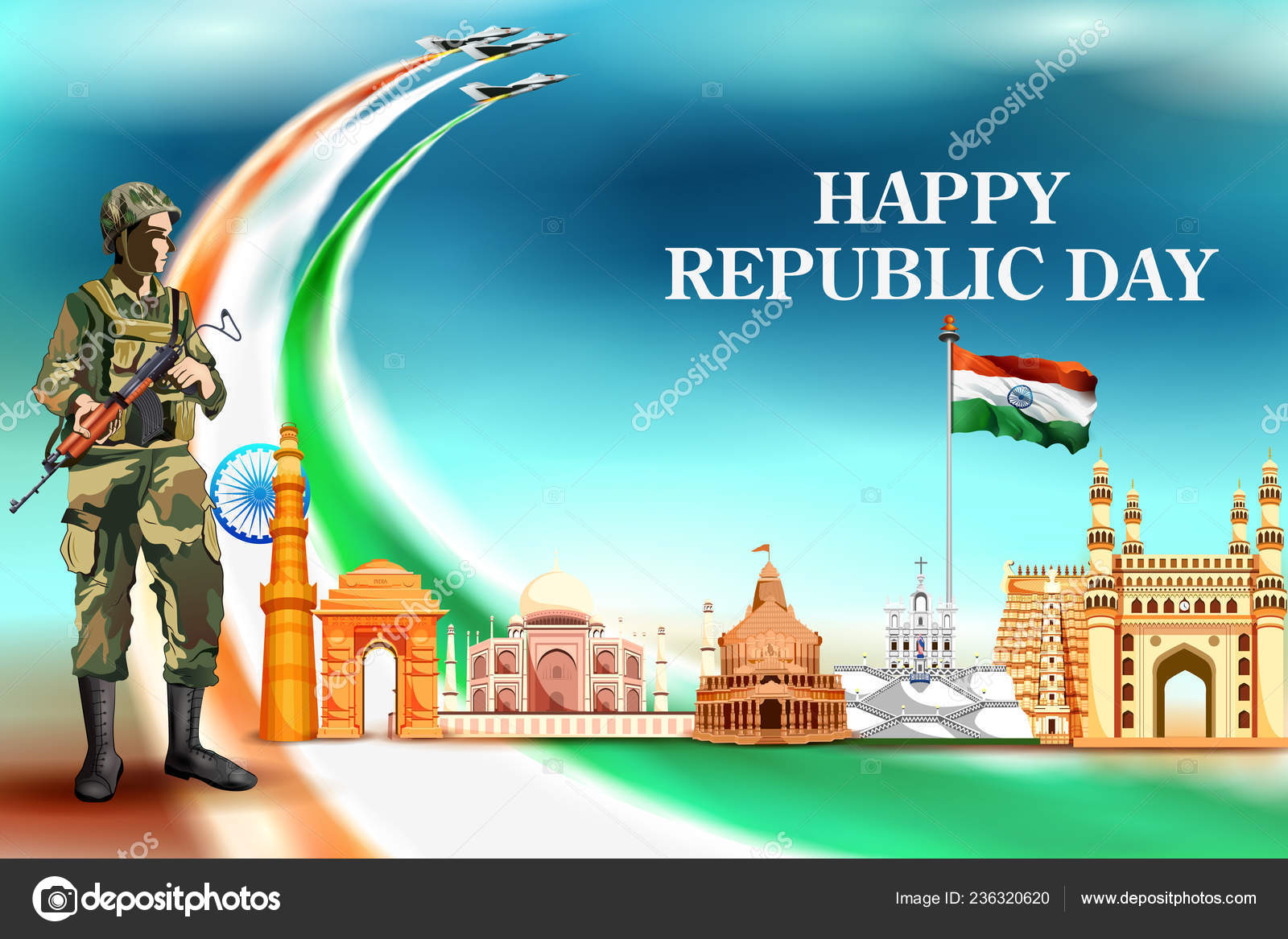 Happy Republic Day of India tricolor background for 26 January Stock Vector  Image by ©snapgalleria #236320620
