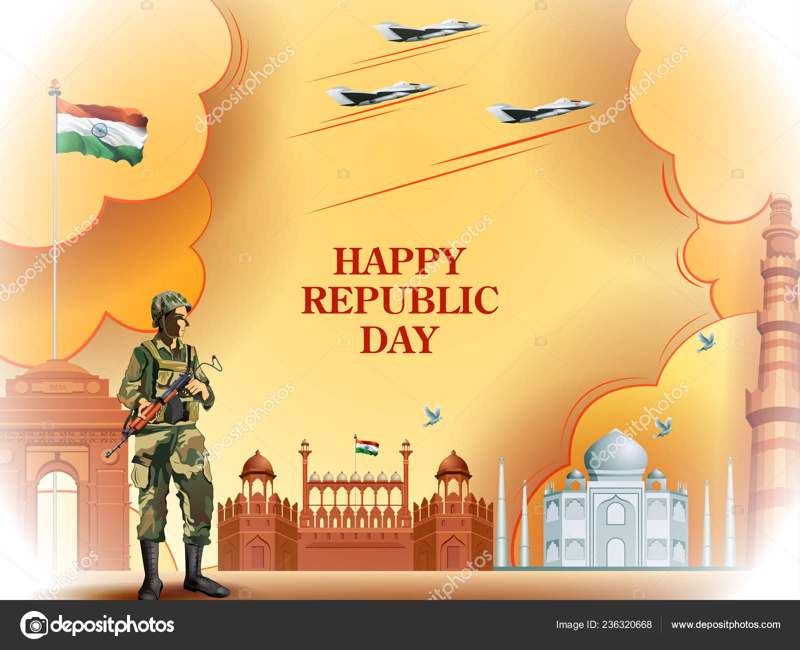 Happy Republic Day of India tricolor background for 26 January Stock Vector  Image by ©snapgalleria #236320668