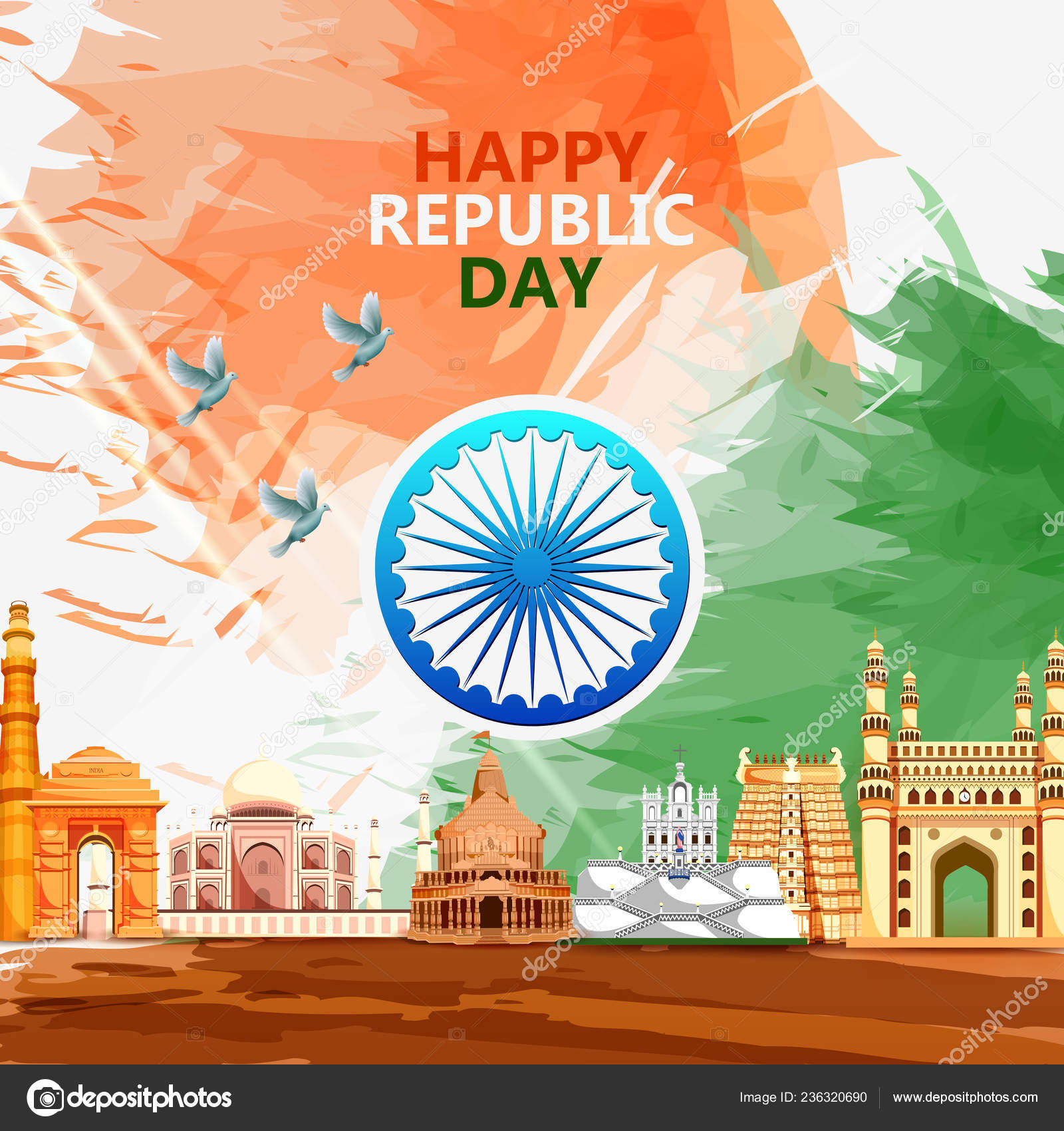Happy Republic Day of India tricolor background for 26 January Stock Vector  Image by ©snapgalleria #236320690