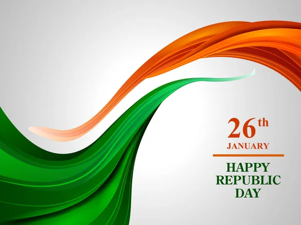 Feliz República Dia da Índia tricolor fundo para 26 Janeiro de — Vetor de Stock