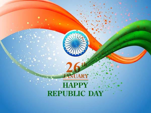 Happy Republic Day of India fond tricolore pour le 26 Janvier — Image vectorielle