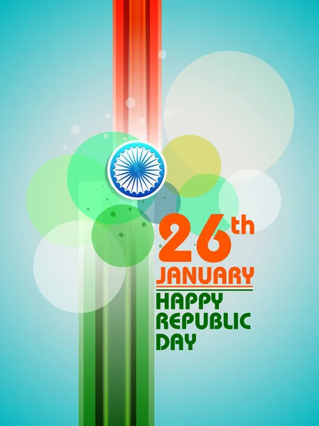 Mutlu Hindistan Cumhuriyeti gün üç renkli arka plan için 26 Ocak — Stok Vektör