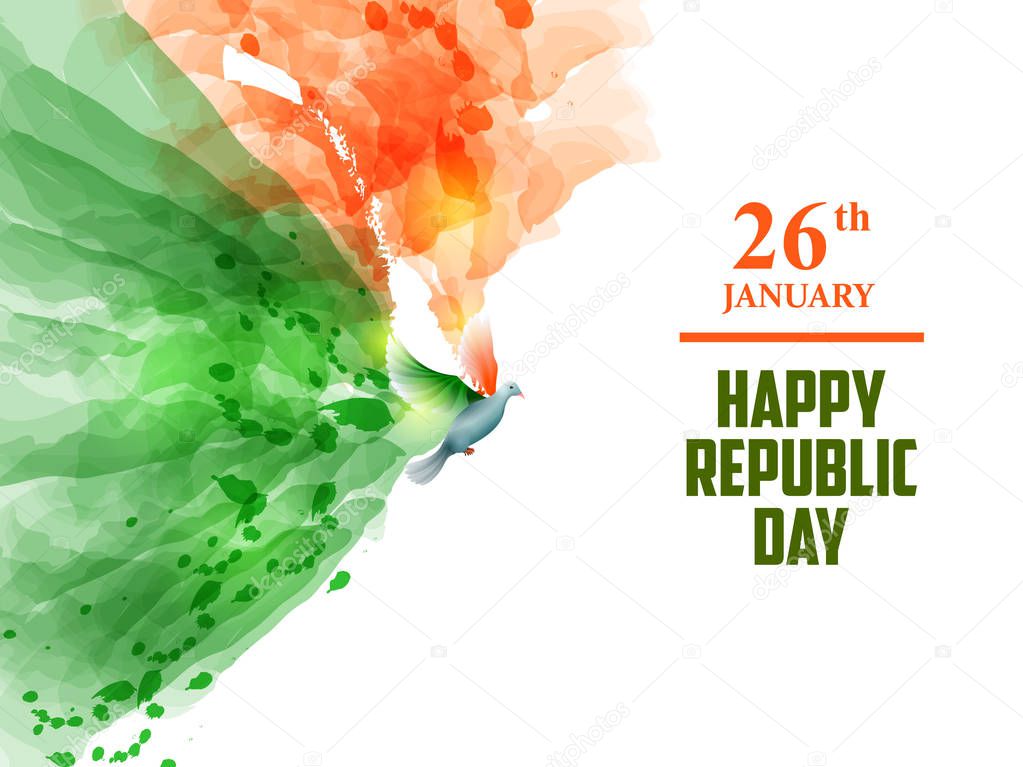 Happy Republic Day of India tricolor background for 26 January