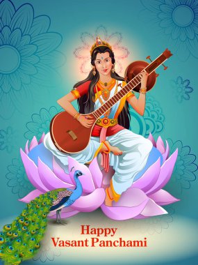 Tanrıça Saraswati Vasant Panchami Puja Hindistan için