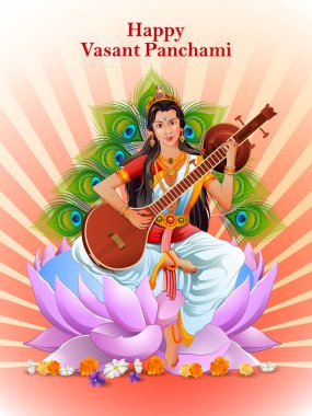 Tanrıça Saraswati Vasant Panchami Puja Hindistan için